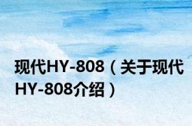 现代HY-808（关于现代HY-808介绍）