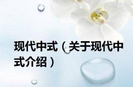 现代中式（关于现代中式介绍）