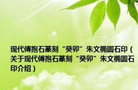 现代傅抱石篆刻“癸卯”朱文椭圆石印（关于现代傅抱石篆刻“癸卯”朱文椭圆石印介绍）