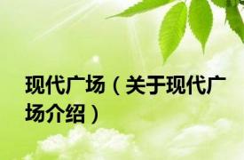 现代广场（关于现代广场介绍）