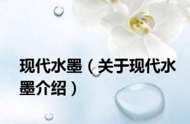 现代水墨（关于现代水墨介绍）