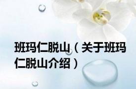 班玛仁脱山（关于班玛仁脱山介绍）