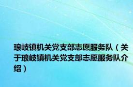 琅岐镇机关党支部志愿服务队（关于琅岐镇机关党支部志愿服务队介绍）