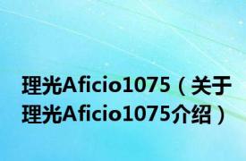 理光Aficio1075（关于理光Aficio1075介绍）