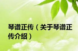 琴谱正传（关于琴谱正传介绍）