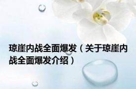 琼崖内战全面爆发（关于琼崖内战全面爆发介绍）