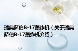 瑞典萨伯B-17轰炸机（关于瑞典萨伯B-17轰炸机介绍）