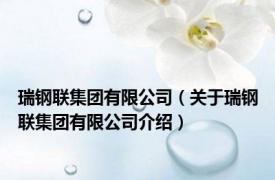 瑞钢联集团有限公司（关于瑞钢联集团有限公司介绍）