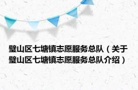 璧山区七塘镇志愿服务总队（关于璧山区七塘镇志愿服务总队介绍）