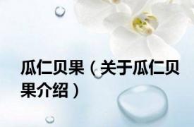 瓜仁贝果（关于瓜仁贝果介绍）