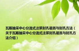 瓦斯抽采中心分流式注浆封孔装置与封孔方法（关于瓦斯抽采中心分流式注浆封孔装置与封孔方法介绍）