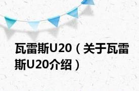 瓦雷斯U20（关于瓦雷斯U20介绍）