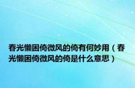 春光懒困倚微风的倚有何妙用（春光懒困倚微风的倚是什么意思）