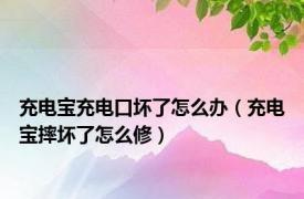 充电宝充电口坏了怎么办（充电宝摔坏了怎么修）