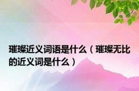 璀璨近义词语是什么（璀璨无比的近义词是什么）