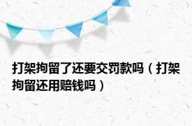 打架拘留了还要交罚款吗（打架拘留还用赔钱吗）