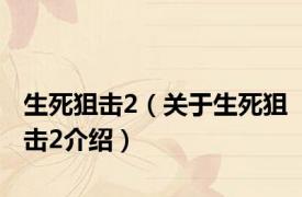 生死狙击2（关于生死狙击2介绍）