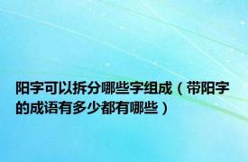 阳字可以拆分哪些字组成（带阳字的成语有多少都有哪些）