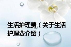 生活护理费（关于生活护理费介绍）