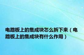 电路板上的集成块怎么拆下来（电路板上的集成块有什么作用）