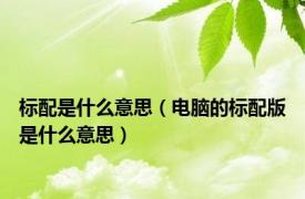 标配是什么意思（电脑的标配版是什么意思）