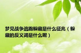 梦见战争逃跑躲藏是什么征兆（躲藏的反义词是什么呢）