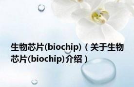 生物芯片(biochip)（关于生物芯片(biochip)介绍）