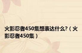 火影忍者450集想表达什么?（火影忍者450集）