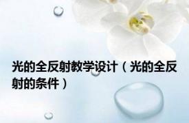 光的全反射教学设计（光的全反射的条件）