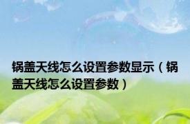 锅盖天线怎么设置参数显示（锅盖天线怎么设置参数）