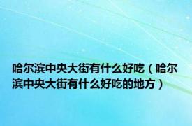 哈尔滨中央大街有什么好吃（哈尔滨中央大街有什么好吃的地方）