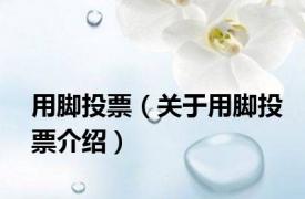 用脚投票（关于用脚投票介绍）