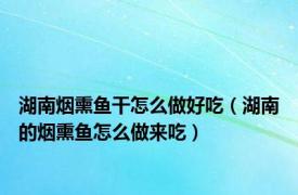 湖南烟熏鱼干怎么做好吃（湖南的烟熏鱼怎么做来吃）