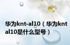 华为knt-al10（华为kntal10是什么型号）