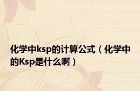 化学中ksp的计算公式（化学中的Ksp是什么啊）