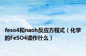 feso4和naoh反应方程式（化学的FeSO4读作什么）