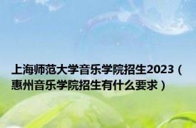 上海师范大学音乐学院招生2023（惠州音乐学院招生有什么要求）