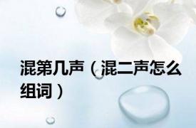 混第几声（混二声怎么组词）