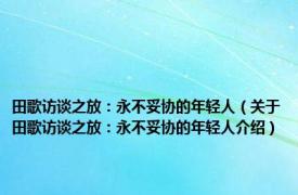 田歌访谈之放：永不妥协的年轻人（关于田歌访谈之放：永不妥协的年轻人介绍）