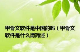 甲骨文软件是中国的吗（甲骨文软件是什么请简述）