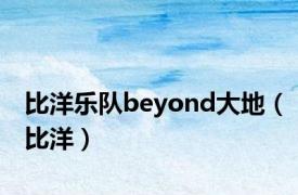 比洋乐队beyond大地（比洋）