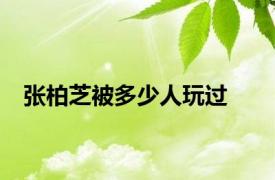 张柏芝被多少人玩过