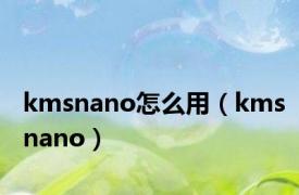 kmsnano怎么用（kmsnano）