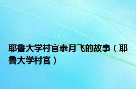 耶鲁大学村官泰月飞的故事（耶鲁大学村官）