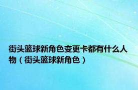 街头篮球新角色变更卡都有什么人物（街头篮球新角色）