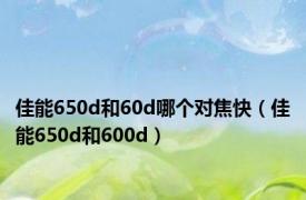 佳能650d和60d哪个对焦快（佳能650d和600d）