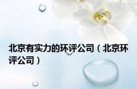 北京有实力的环评公司（北京环评公司）