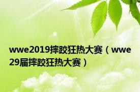 wwe2019摔跤狂热大赛（wwe29届摔跤狂热大赛）