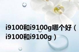 i9100和i9100g哪个好（i9100和i9100g）