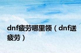 dnf疲劳哪里领（dnf送疲劳）